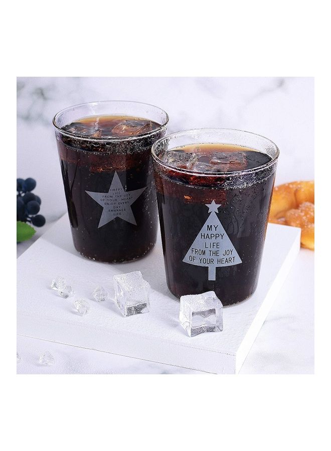 Set of 2 400ml Glass Cup multicolour