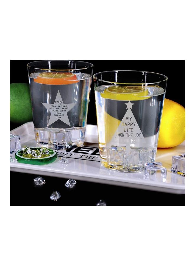 Set of 2 400ml Glass Cup multicolour