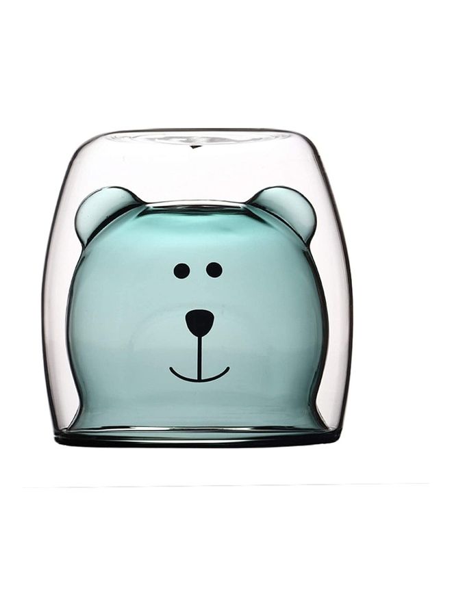 Cute Bear Shape Double Wall Insulated Glass Cup Clear