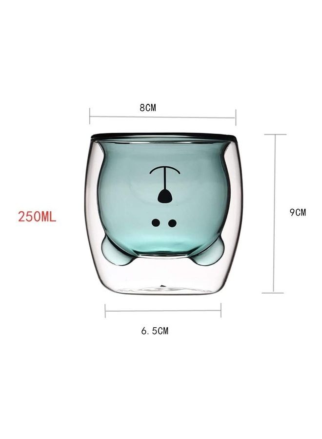Cute Bear Shape Double Wall Insulated Glass Cup Clear
