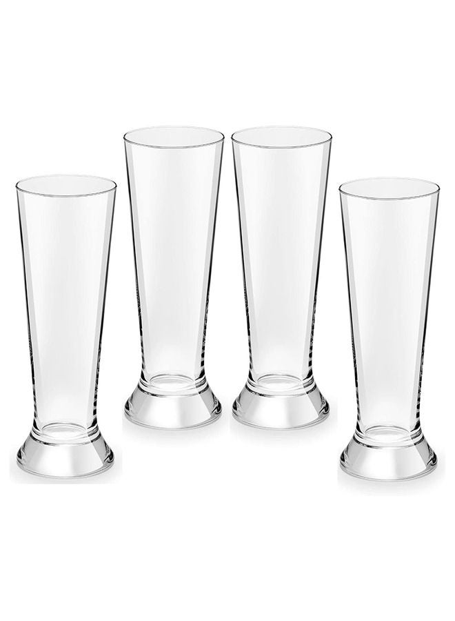 4-Piece Royal Leerdam Artisan Tall Footed Pilsner Glass Set 370ml