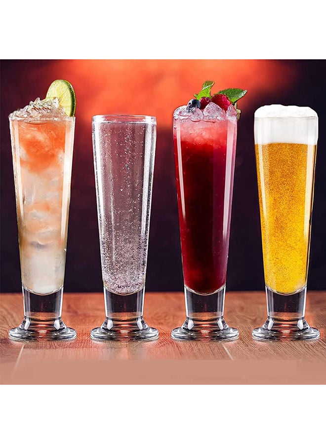 4-Piece Royal Leerdam Artisan Tall Footed Pilsner Glass Set 370ml