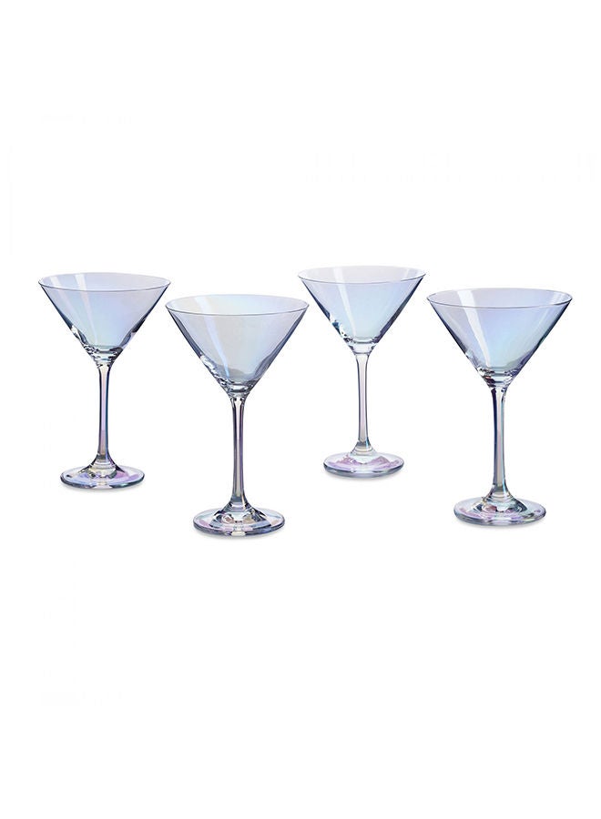 Helvina Electroplated 4-Piece Mocktail Glass Set 235Ml - Pearl