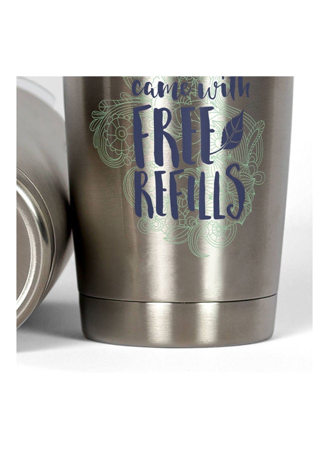 My Wallet Quote Printed Tumbler With Lid Silver/Blue