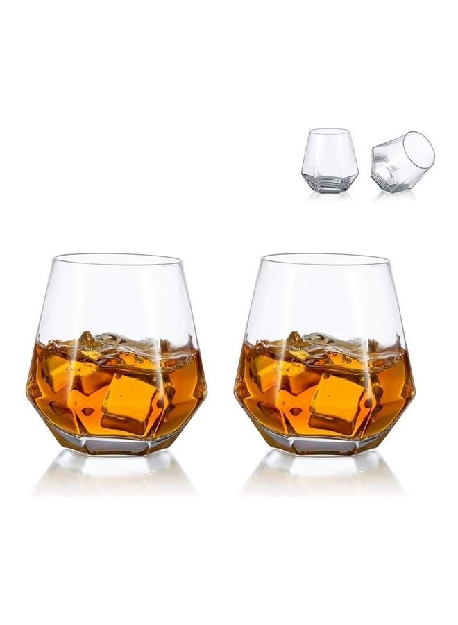 2-Piece Diamond Design Tumblers Clear