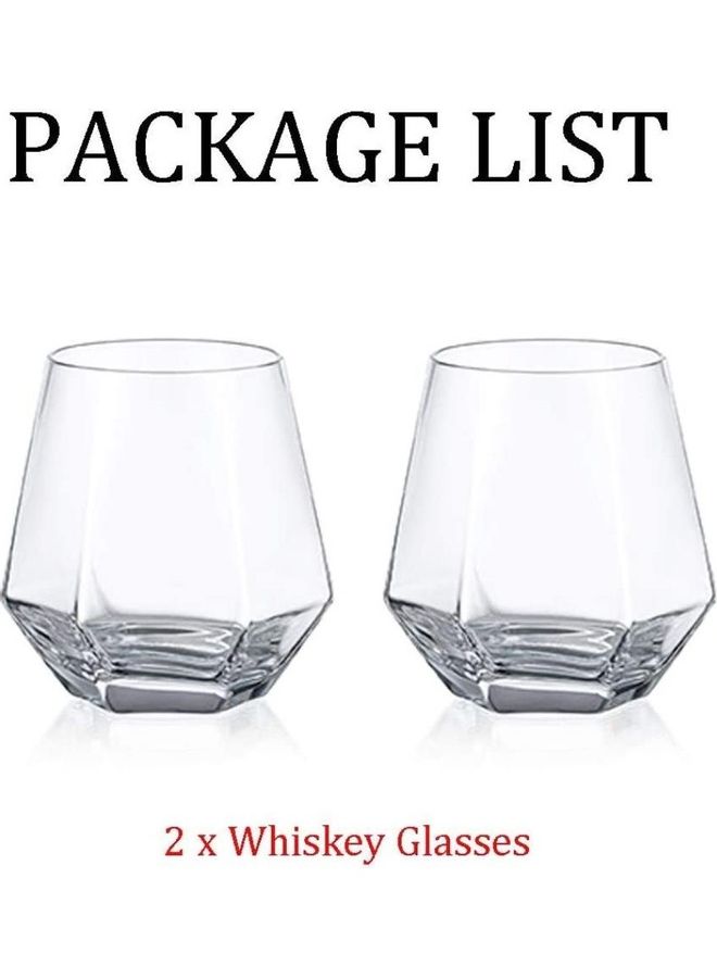 2-Piece Diamond Design Tumblers Clear