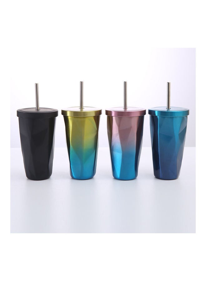 Stainless Steel Insulated Coffee Tumbler Cup with Lid and Straw Multicolour