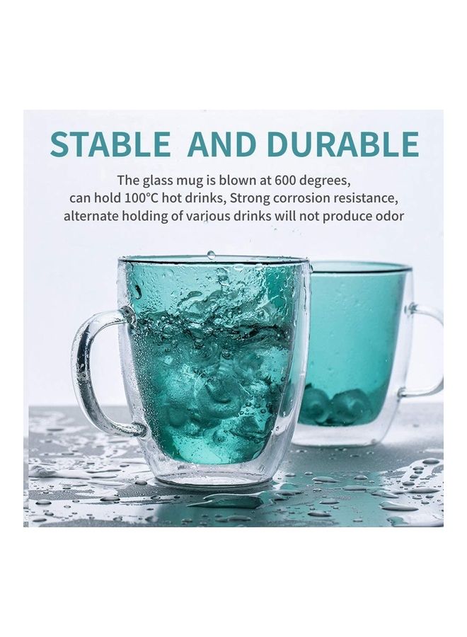 Double Walled Glass With Lid Clear 470ml