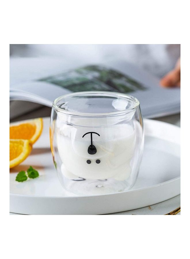 Cute Animal Shape Double Wall Insulated Glass Cup Clear
