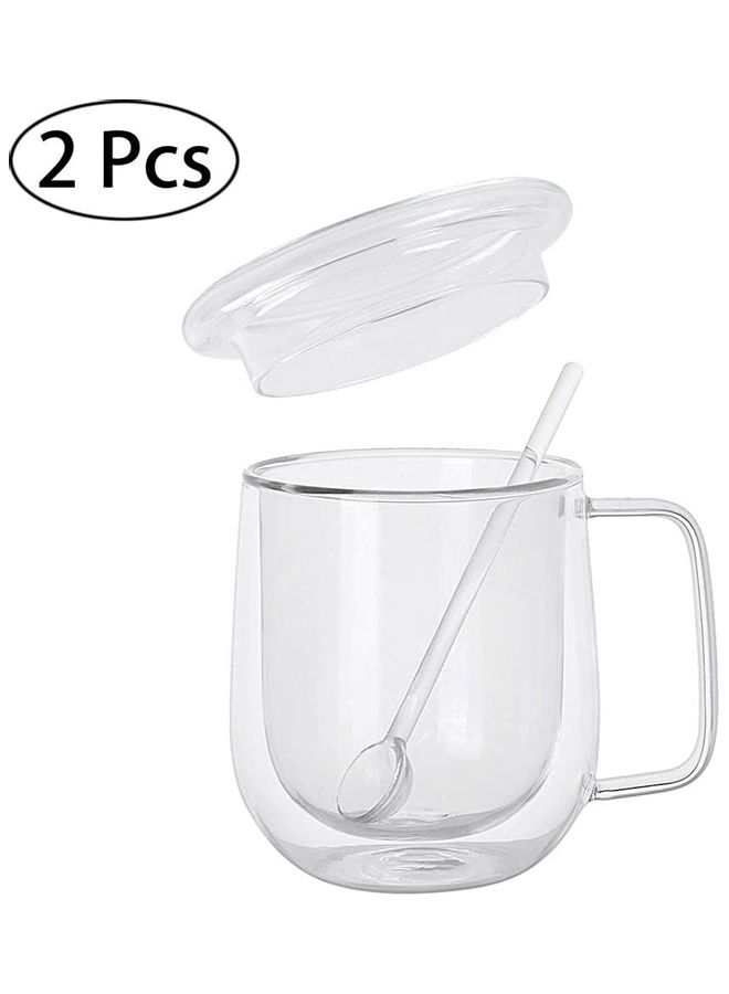 2-Piece Double Walled Coffee Mugs Clear