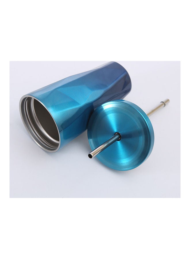 Stainless Steel Insulated Coffee Tumbler Cup with Lid and Straw Green/Blue
