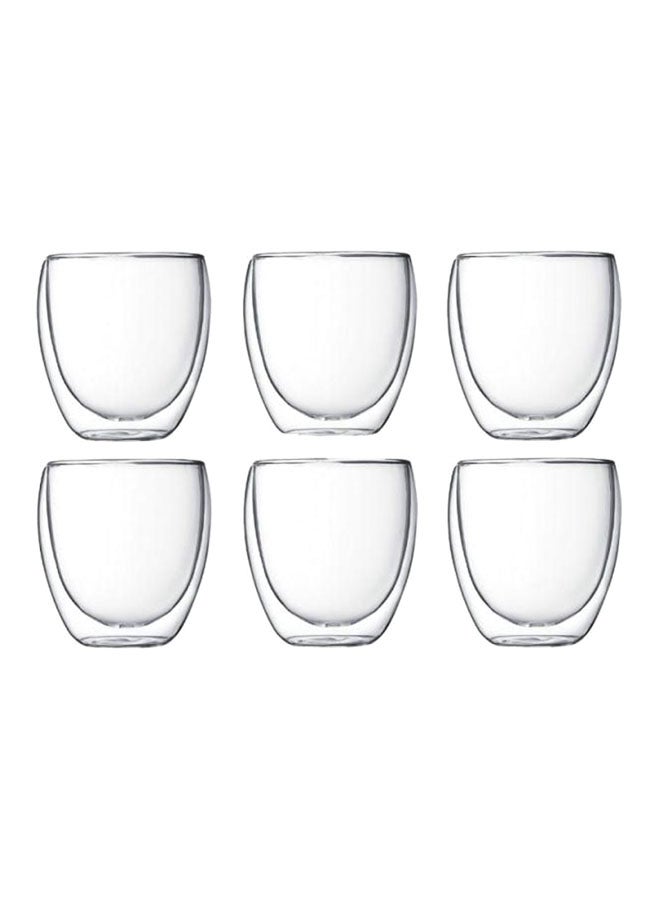 6 Piece S Double Wall Glasses  250Ml