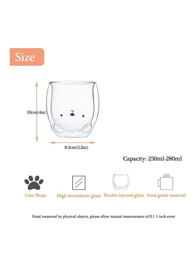 Creative Cute Shape Double-Layer Coffee Mug Clear 230ml