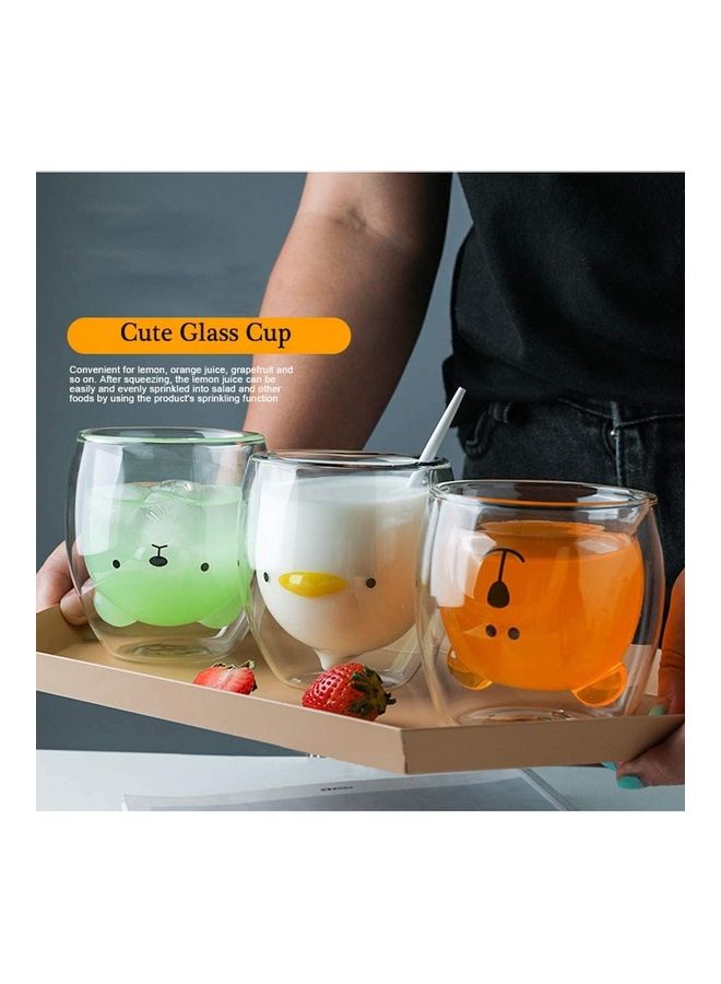 Creative Cute Shape Double-Layer Coffee Mug Clear 230ml