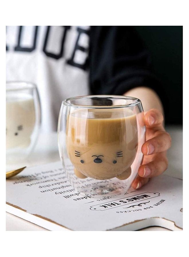 Creative Cute Shape Double-Layer Coffee Mug Clear 230ml