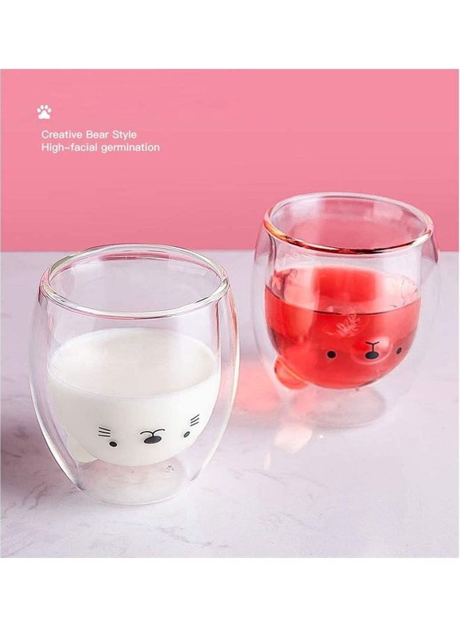 Creative Cute Shape Double-Layer Coffee Mug Clear 230ml