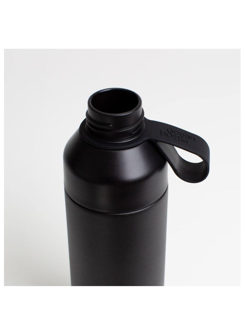 Eco-Friendly Stainless Steel Reusable Water Bottle Leakproof BPA Free Dishwasher Safe Double Wall Vacuum Insulated Thermos Flask - Black (500 Ml)