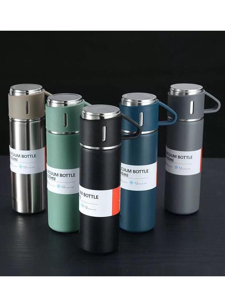 Thermos Bottle Coffee Cup Vacuum-Insulated Beverage Bottle with Handle Stainless Steel Thermo Leak-Proof for Coffee Tea Wate Hot or Cold(5Pcs)