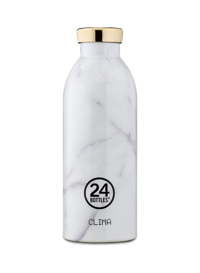 Double Walled Stainless Steel Water Bottle White/Gold