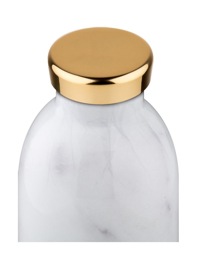 Double Walled Stainless Steel Water Bottle White/Gold