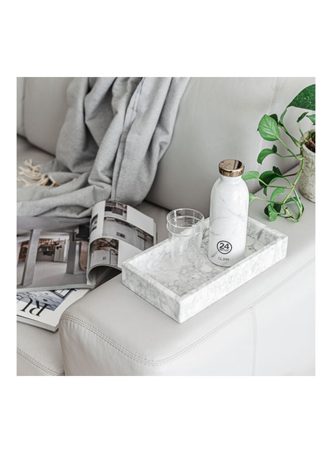 Double Walled Stainless Steel Water Bottle White/Gold