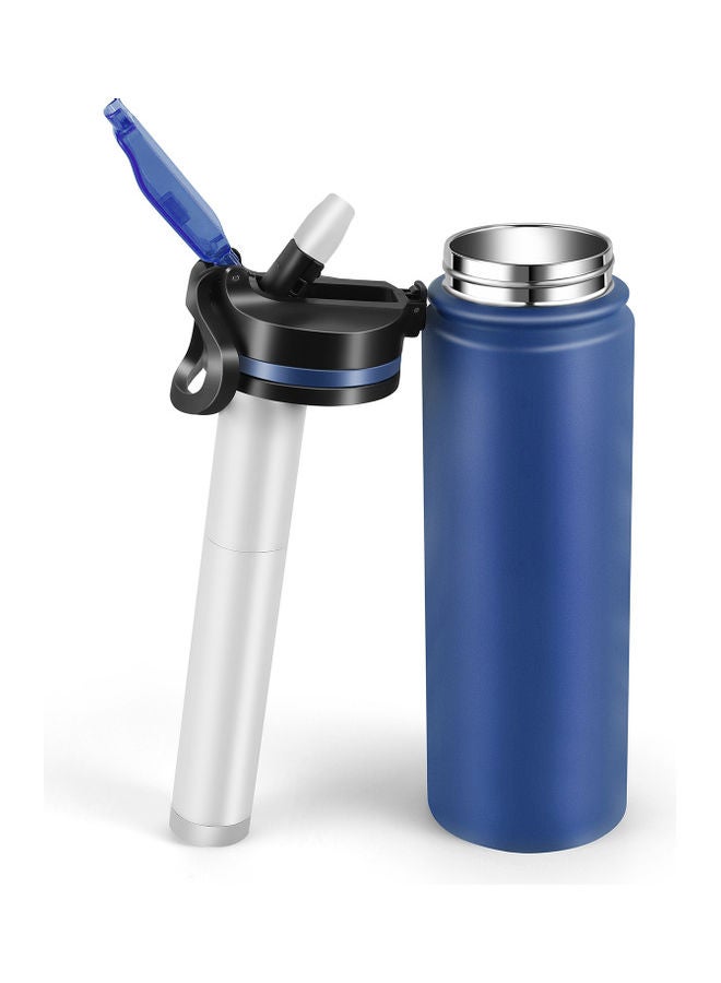 Vacuum Water Bottle Blue/Black/Silver 255x75mm
