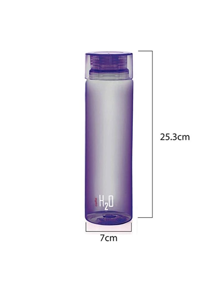 Cello H2O Unbreakable Plastic Bottle Set, 1 Litre, Set of 6, Multicolour