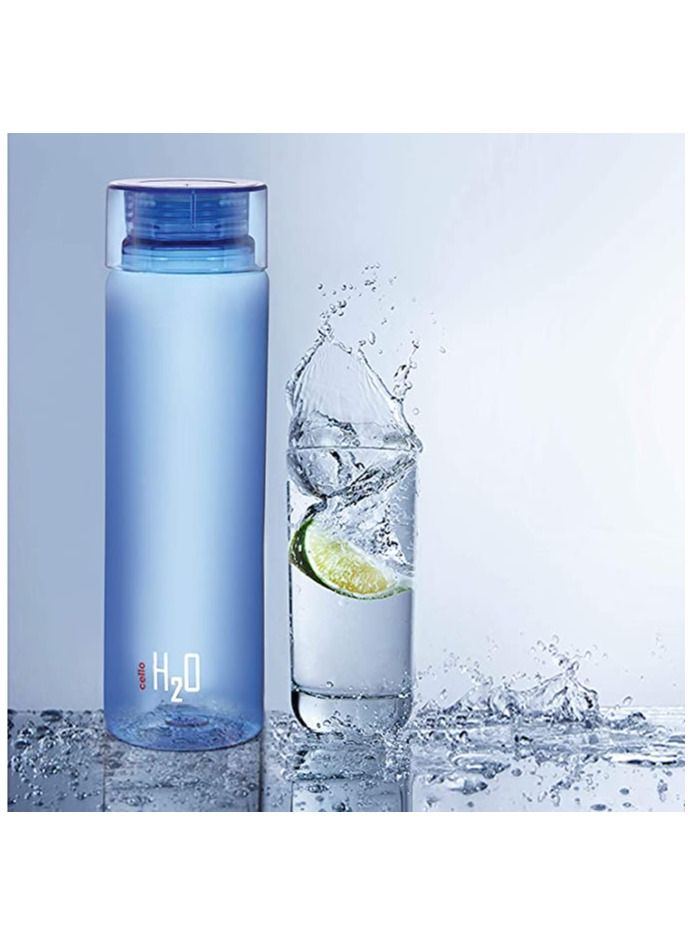 Cello H2O Unbreakable Plastic Bottle Set, 1 Litre, Set of 6, Multicolour