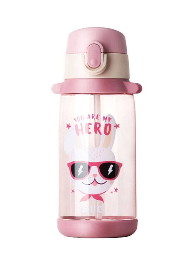 Cartoon Printed Portable Water Bottle Pink/Beige