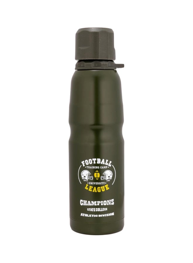 Stainless Steel Water Bottle Dark Green/White
