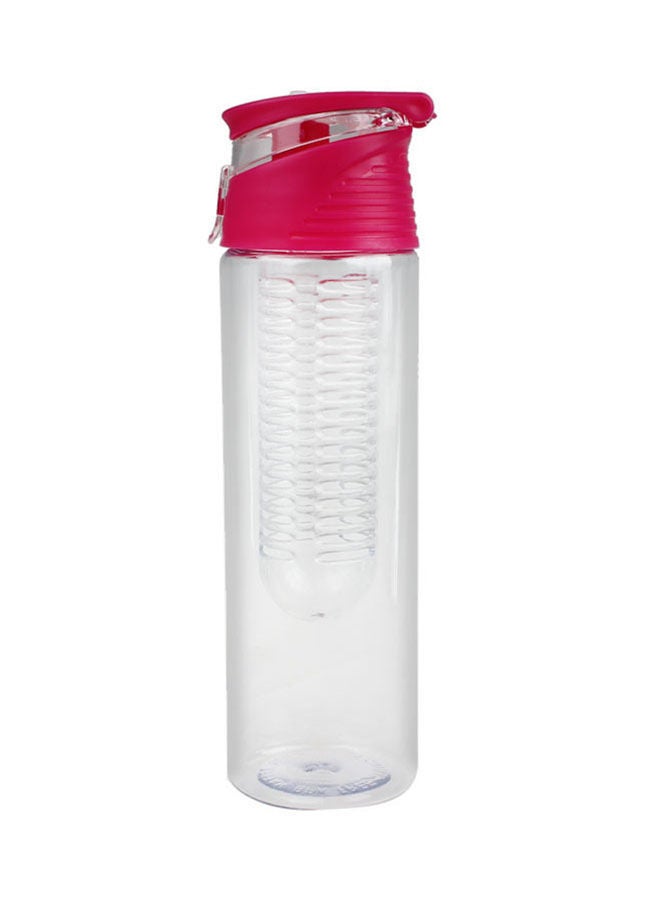 Infuser Flip Lid Juice Bottle Red/Clear 25X7X7centimeter
