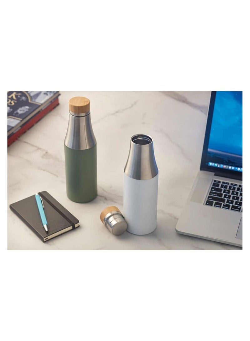 Sustainable Water Bottle with Bamboo Lid and Silicone Sleeve