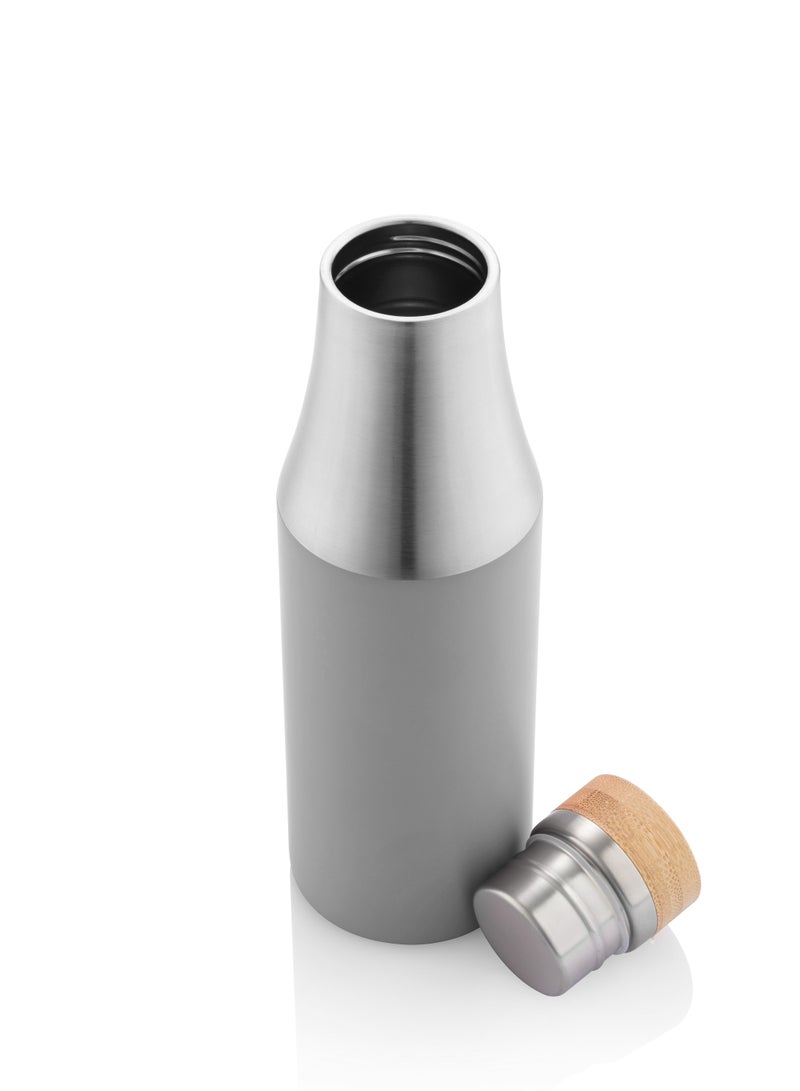 Sustainable Water Bottle with Bamboo Lid and Silicone Sleeve