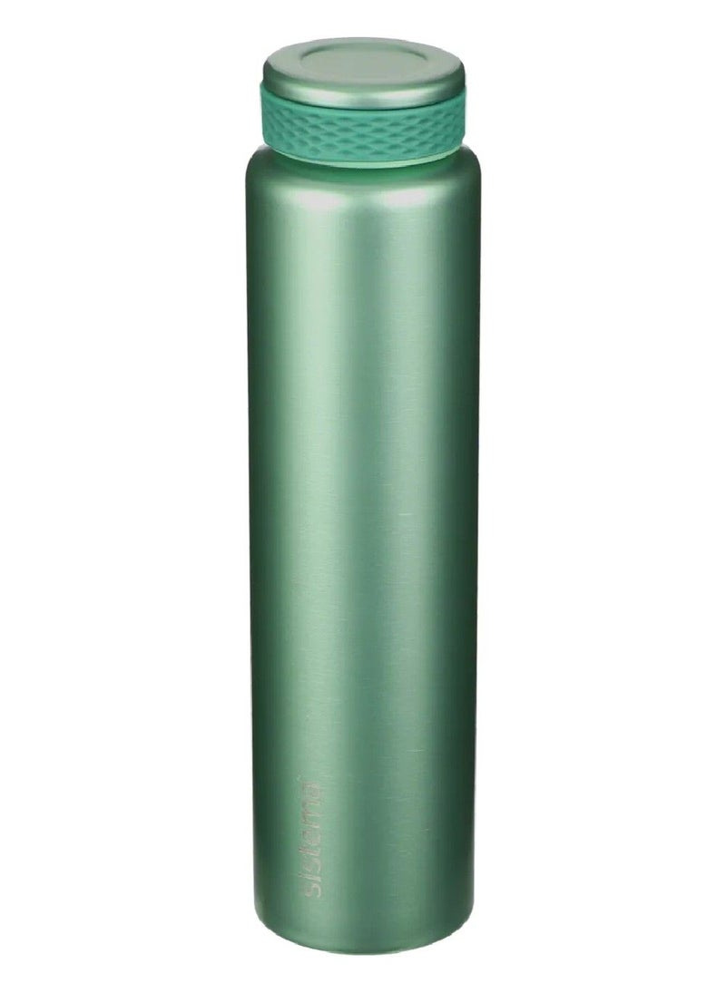 Sistema 280ML Chic Stainless-Steel Bottle, designed with double walled insulation and 100% Leak Proof to keep drinks Hot & Cool, BPA Free. Green.