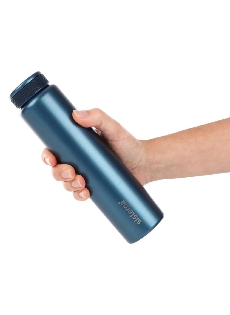 Sistema 280ML Chic Stainless-Steel Bottle, designed with double walled insulation and 100% Leak Proof to keep drinks Hot & Cool, BPA Free. Teal.