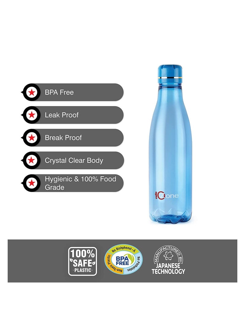 Ozone Plastic Water Bottle 1 Litre Set Of 6 Assorted