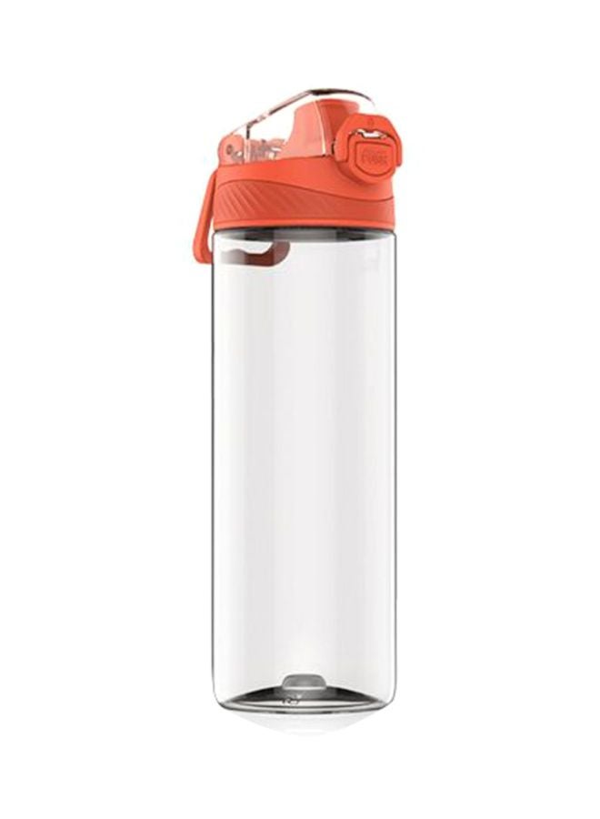 Tritan Portable Safety Lock Non Toxic Leakproof Water Bottle Clear/Orange