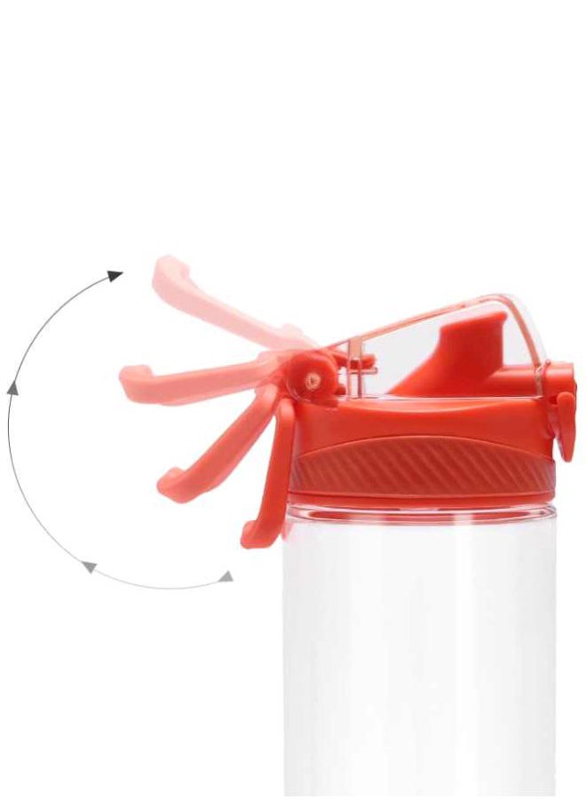 Tritan Portable Safety Lock Non Toxic Leakproof Water Bottle Clear/Orange