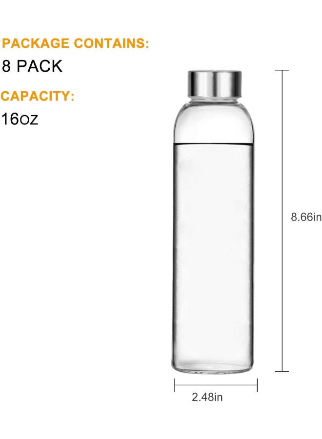 Reusable Juice Bottles Beverage Drinkware to Go Travel Bottles for Drink Sauce 8Pack