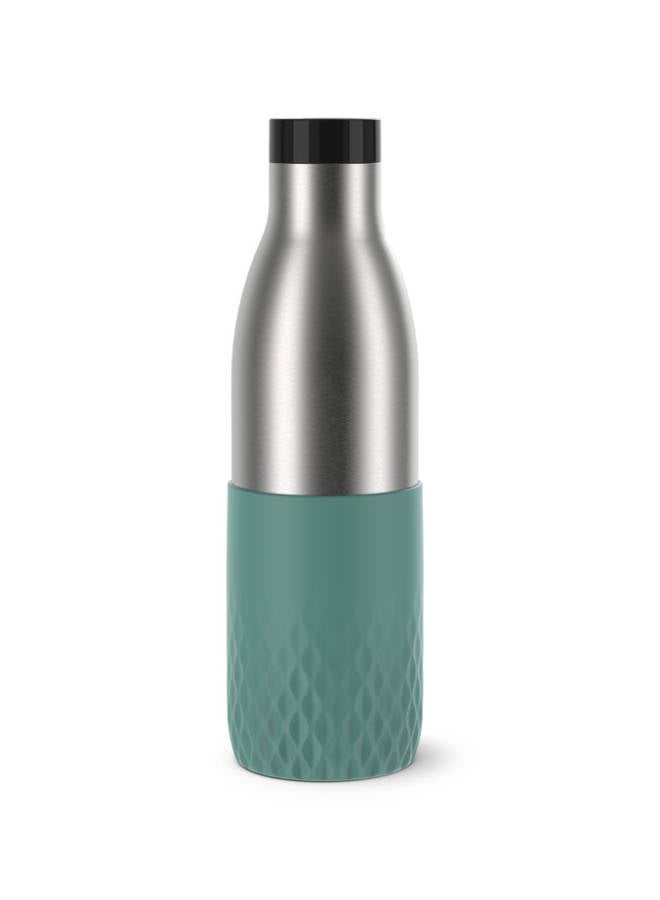 Bludrop Thermal Stainless Steel Bottle Green/Grey/Black 0.7 Litre