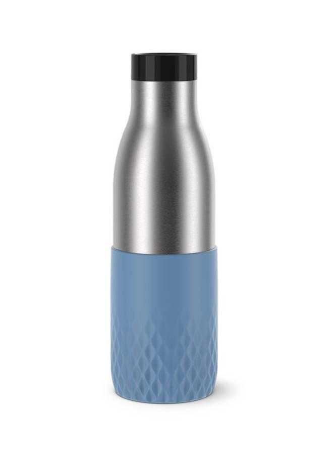 Bludrop Thermal Stainless Steel Bottle Blue/Grey/Black 0.5 Litre