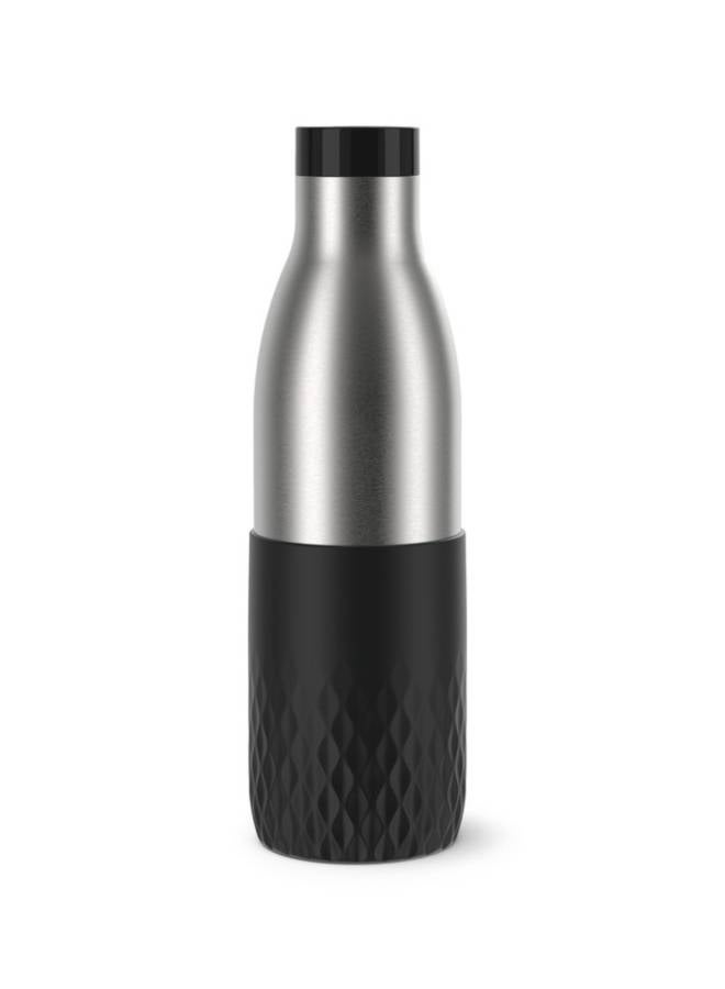 Bludrop Thermal Stainless Steel Bottle Grey/Black 0.5 Litre