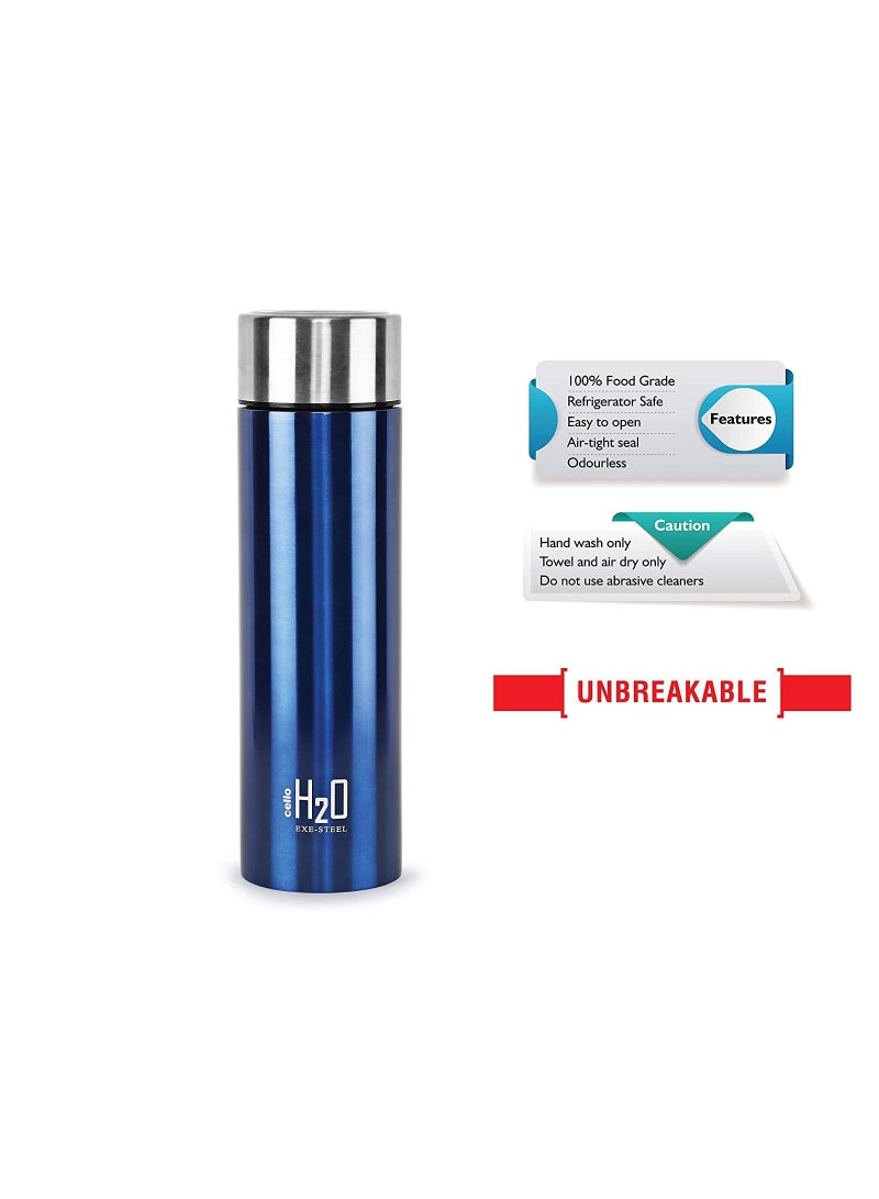 H2O Stainless Steel Water Bottle 1 Litre Blue