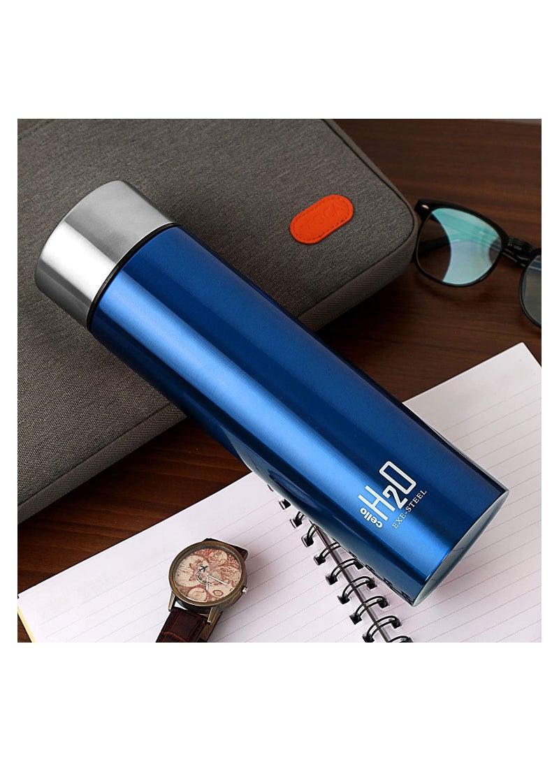 H2O Stainless Steel Water Bottle 1 Litre Blue