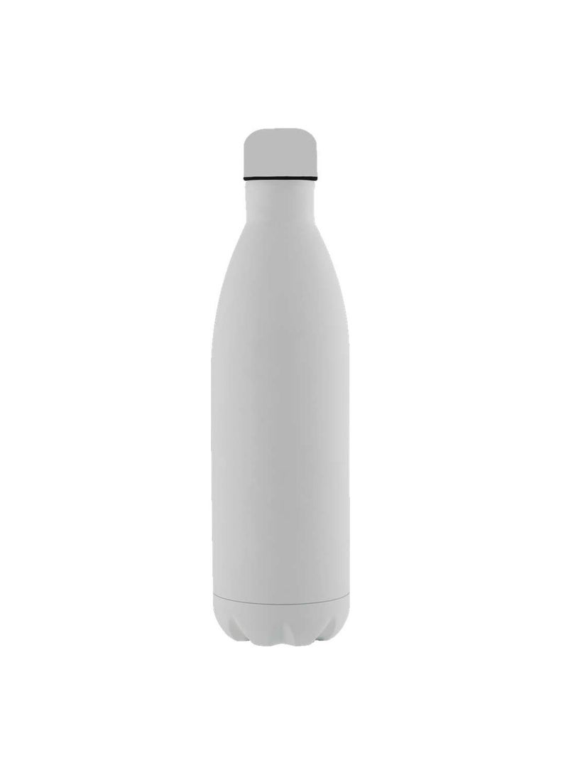 Water Bottle - Vacuum Insulated Water Bottle Double Layer Stainless Steel, Leak Proof water bottle with premium look 1 Liter (White)