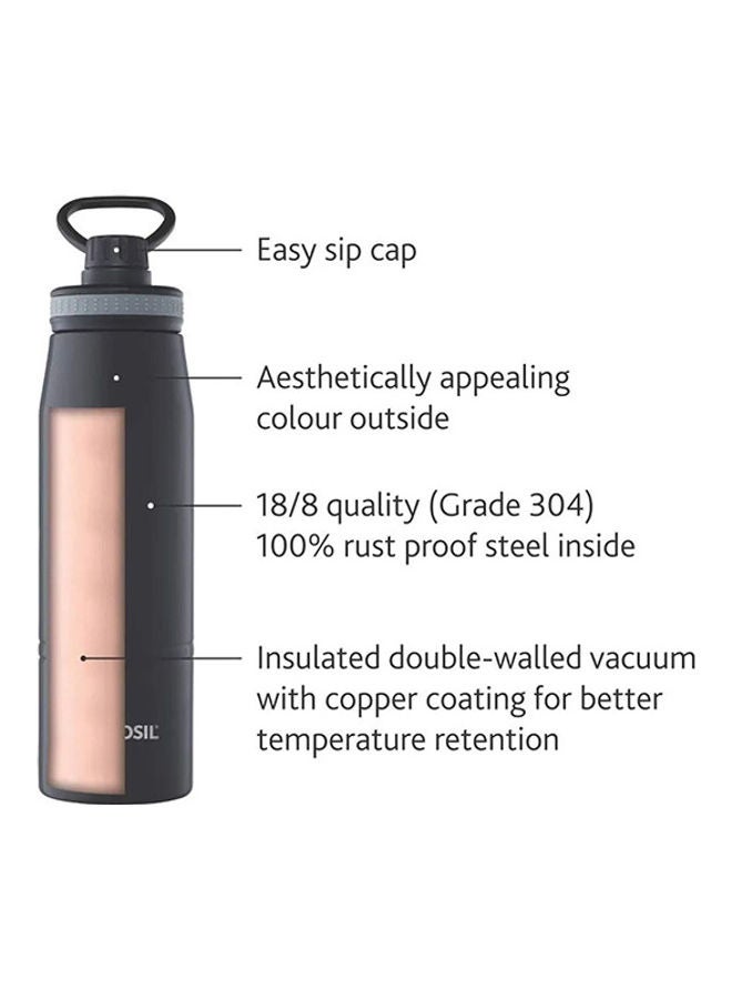 Borosil Vaccum Gosport Bottle 900Ml Black