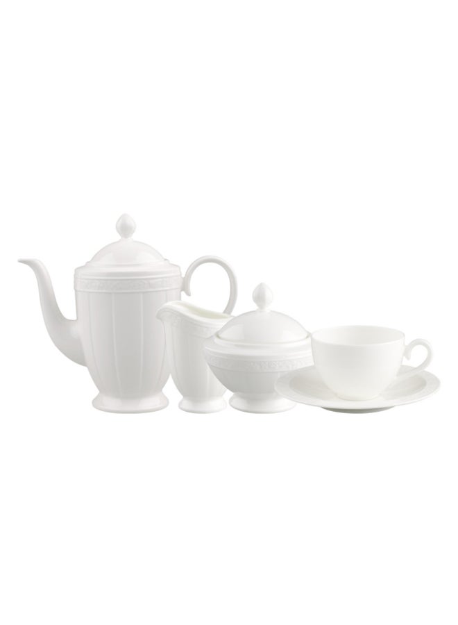 15-Piece Pearl Pattern Tea Set White