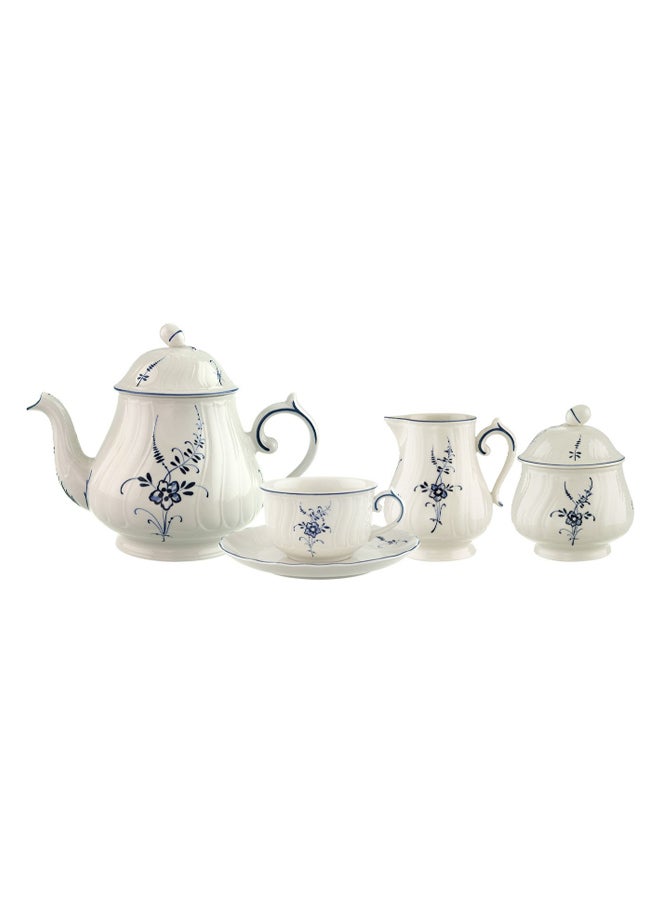 15-Piece Old Luxembourg Tea Set White/Blue