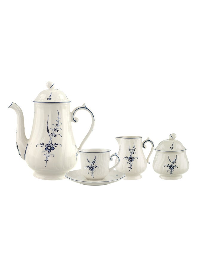 15-Piece Old Luxembourg Tea Set White/Blue