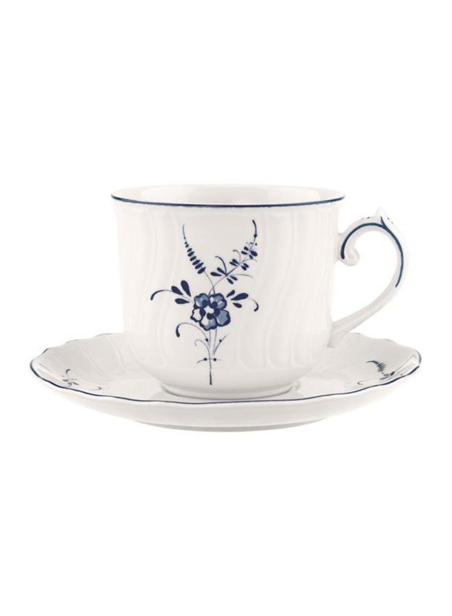 12-Piece Old Luxembourg Breakfast Cup And Saucer Set White/Blue